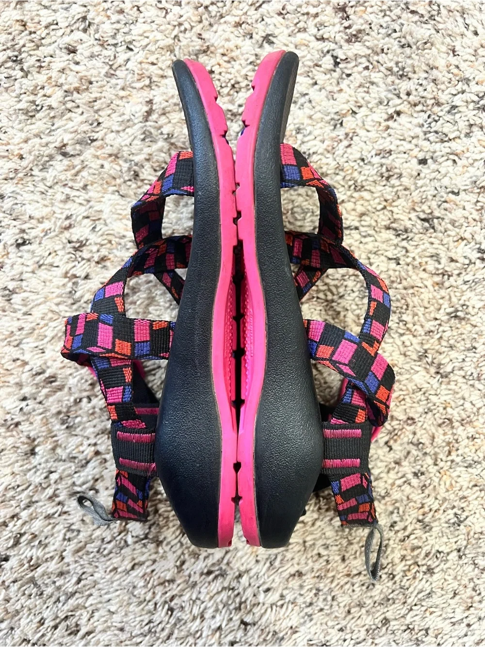 Chaco Kids Z/1 Classic Sandals Youth Size 4 Pink Geometric Sport Hiking